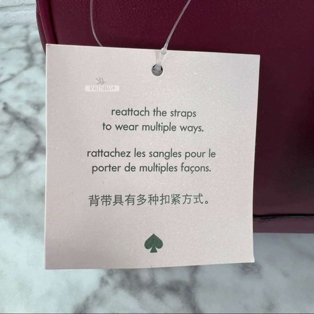 Kate Spade Natalia Burgundy Mini Convertible Leather Backpack